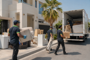 Household waste removal collection from a residential property in Dubai